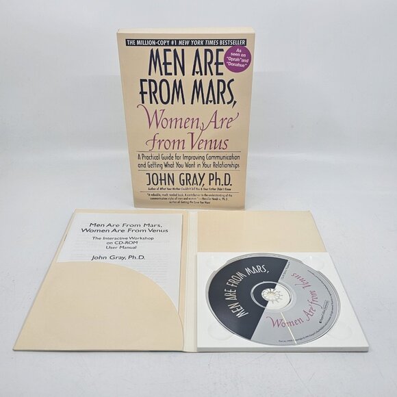 Men Are from Mars Women Are from Venus Book and Audio CD Set John Gray 1992 - Picture 1 of 16
